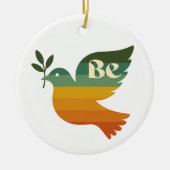 Boho Be Peace Retro Holiday Ceramic Ornament (Vorne)