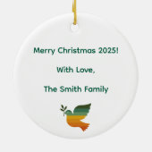 Boho Be Peace Retro Holiday Ceramic Ornament (Hinten)