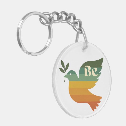 Boho Be Peace Retro Holiday Keychain Schlüsselanhänger (Vorderseite links)