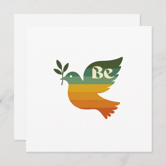 Boho Be Peace Retro Holiday Notecard (Vorne/Hinten)
