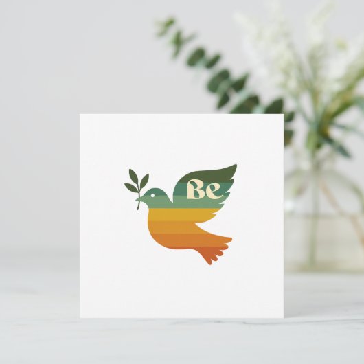 Boho Be Peace Retro Holiday Notecard (Stehend Vorderseite)