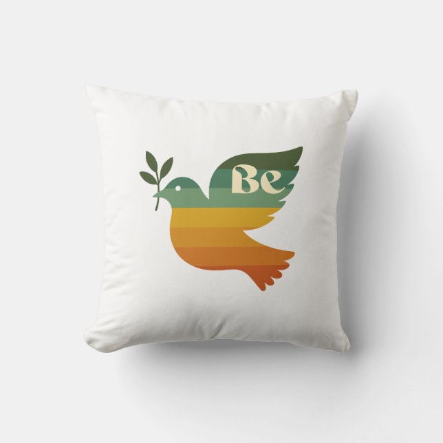 Boho Be Peace Retro Holiday Throw Pillow Kissen (Vorderseite)