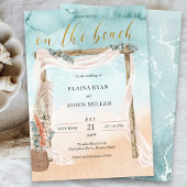 Boho Beach Arbor Watercolor Shore Wedding Einladung