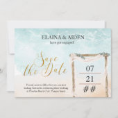 Boho Beach Arbor Wedding 3 Foto Save The Date (Vorderseite)