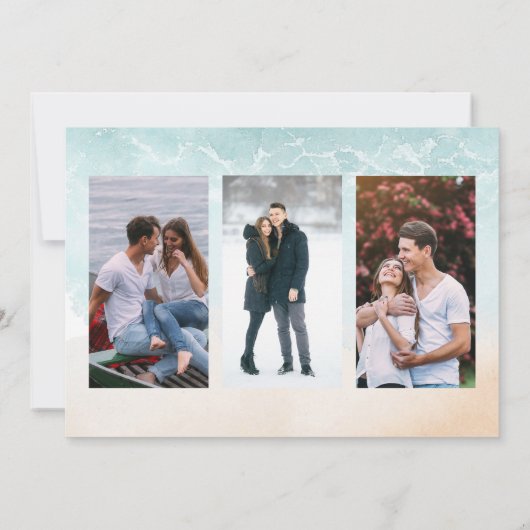 Boho Beach Arbor Wedding 3 Foto Save The Date (Rückseite)