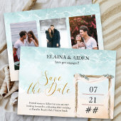Boho Beach Arbor Wedding 3 Foto Save The Date