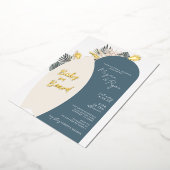 Boho Beach Baby an Bord Baby Dusche Folieneinladung (Gedreht)