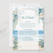 Boho Beach Blue Floral Arch Wedding Details Card Einladung (Vorderseite)
