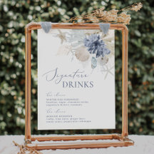 Boho Beach Blue Wedding Signature Drinks unterzeic