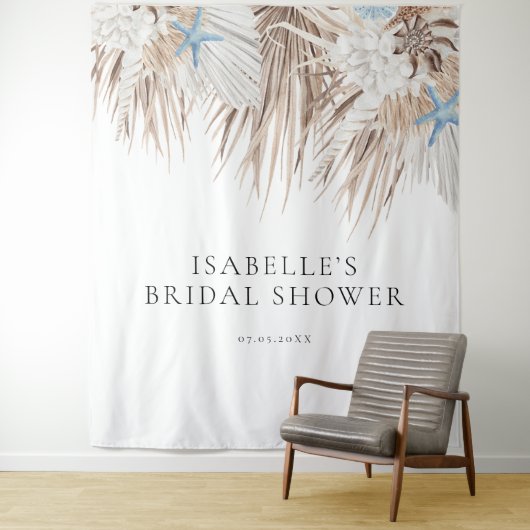 Boho Beach Brautparty Hintergrund Wandteppich (Beispiel)