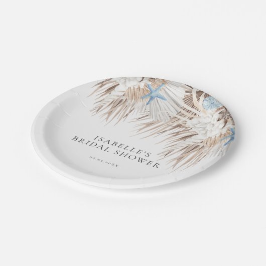 Boho Beach Brautparty Pappteller (Schrägansicht)