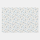 Boho Beach Cherries - beige blaue Fruchtmuster. Geschenkpapier Set (Vorderseite 3)