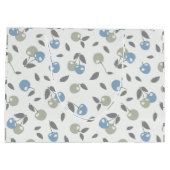 Boho Beach Cherries - sage blue fruit pattern. Große Geschenktüte (Rückseite)