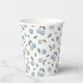 Boho Beach Cherries - sage blue fruit pattern. Pappbecher (Rechts)
