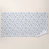 Boho Beach Cherries - sage blue fruit pattern. Strandtuch (Vorderseite)