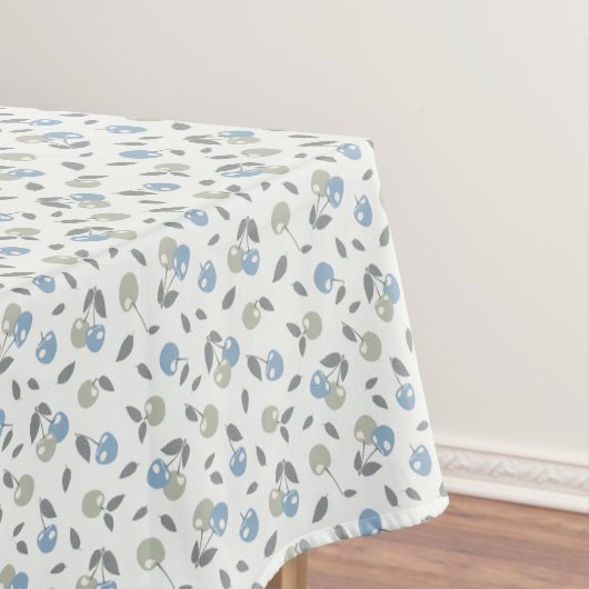 Boho Beach Cherries - sage blue fruit pattern. Tischdecke (Beispiel)