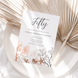 Boho Beach Coral Reef 50. Hochzeitstag Einladung