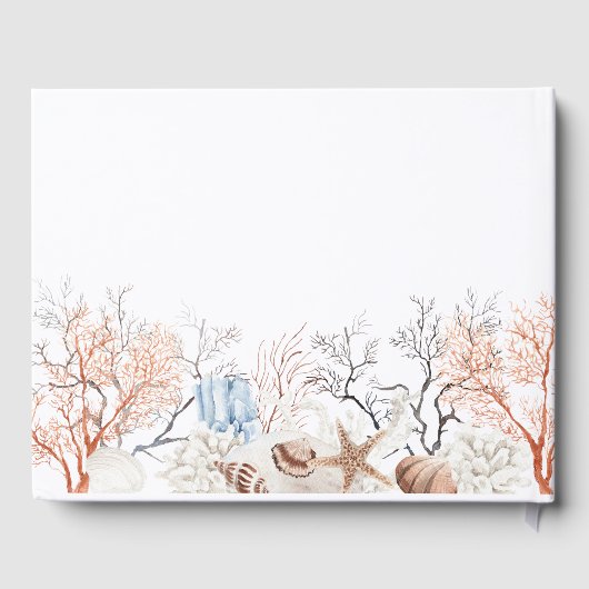 Boho Beach Coral Reef Wedding Gästebuch (Rückseite)