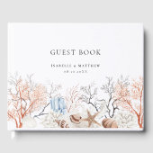 Boho Beach Coral Reef Wedding Gästebuch (Vorderseite)