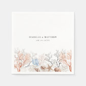 Boho Beach Coral Reef Wedding Serviette (Vorderseite)