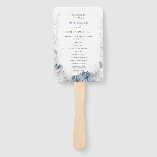 Boho Beach Destination Hampton Wedding Program Fächer (Vorderseite)