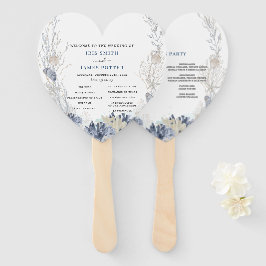 Boho Beach Destination Hampton Wedding Program Fächer