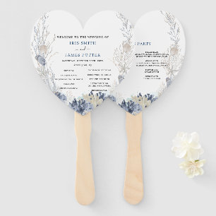 Boho Beach Destination Hampton Wedding Program Fächer
