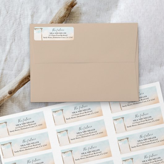 Boho Beach die Zukunft Mr. und Mrs. Rücksendeadres