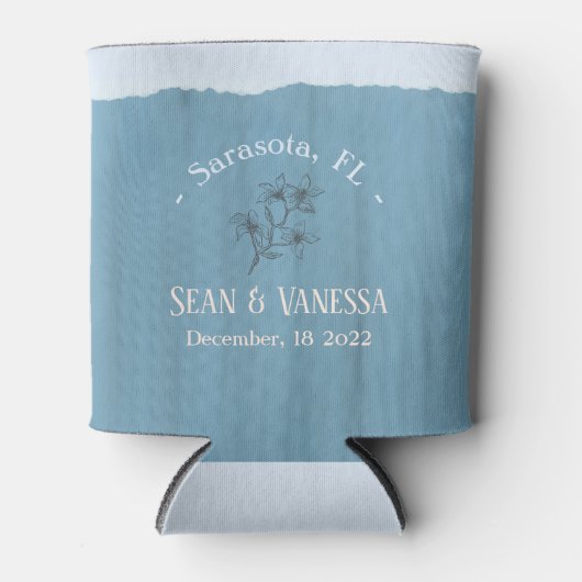 Boho Beach Dusty Blue Wedding Dosenkühler (Vorderseite)