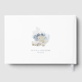 Boho Beach Elegant Romantic Blue Wedding Gästebuch (Rückseite)