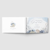 Boho Beach Elegant Romantic Blue Wedding Gästebuch (Voll)
