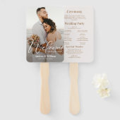 Boho Beach Foto Wedding Program Fächer (Vorne und Hinten)