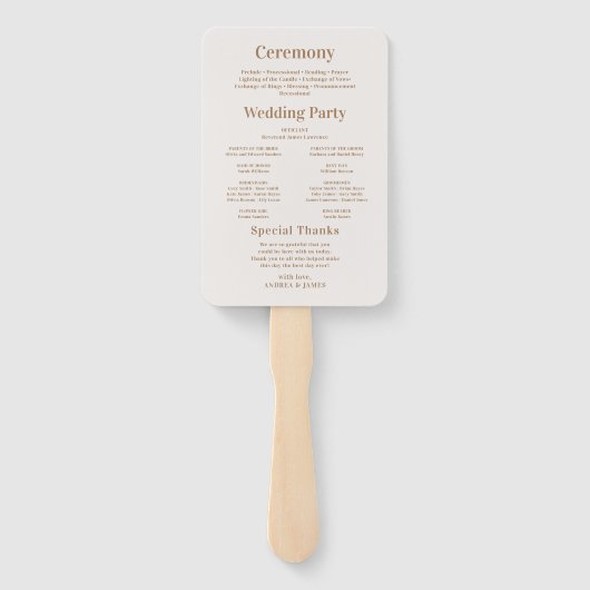 Boho Beach Foto Wedding Program Fächer (Rückseite)