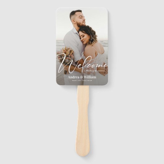 Boho Beach Foto Wedding Program Fächer (Vorderseite)