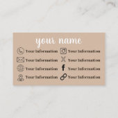 Boho Beach für Cristal Visitenkarte (Rückseite)