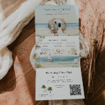 Boho Beach | Illustrierte Hochzeit Dreifach Gefaltete Einladung<br><div class="desc">Boho Beach Illustriert Wedding Tri-Fold Einladung, ein maßgeschneidertes Meisterwerk, das auf Ihre einzigartige Liebe-Geschichte zugeschnitten ist. Diese Einladung, die für Sie erstellt wurde, erfasst das Wesen Ihrer Strandfeier mit handgemalten Illustrationen und personalisierten Details. Das dreiseitige Layout bietet eine atemberaubende visuelle Reise mit einer romantischen Strandlandschaft, die von einem zarten blumengeschmückten...</div>