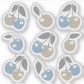 Boho Beach Kirschen - beige blaue süße Kirsche Fru Aufkleber (Vorderseite)