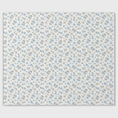 Boho Beach Kirschen - beige blaues Fruchtmuster. Geschenkpapier (Flach)