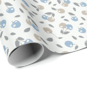 Boho Beach Kirschen - beige blaues Fruchtmuster. Geschenkpapier (Rolleneckpunkt)