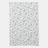 Boho Beach Kirschen - beige blaues Fruchtmuster. Geschirrtuch (Vertikal)