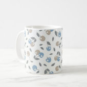 Boho Beach Kirschen - beige blaues Fruchtmuster. Kaffeetasse (Vorderseite Links)