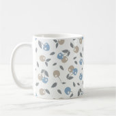 Boho Beach Kirschen - beige blaues Fruchtmuster. Kaffeetasse (Links)
