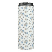 Boho Beach Kirschen - beige blaues Fruchtmuster. Thermosbecher (Rückseite)