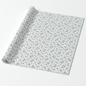 Boho Beach Kirschen - salbei-blaues Fruchtmuster. Geschenkpapier (Ungerollt)