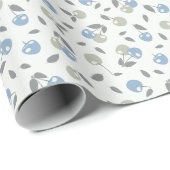 Boho Beach Kirschen - salbei-blaues Fruchtmuster. Geschenkpapier (Rolleneckpunkt)