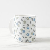 Boho Beach Kirschen - Salbei-blaues Fruchtmuster. Kaffeetasse (Vorderseite Links)