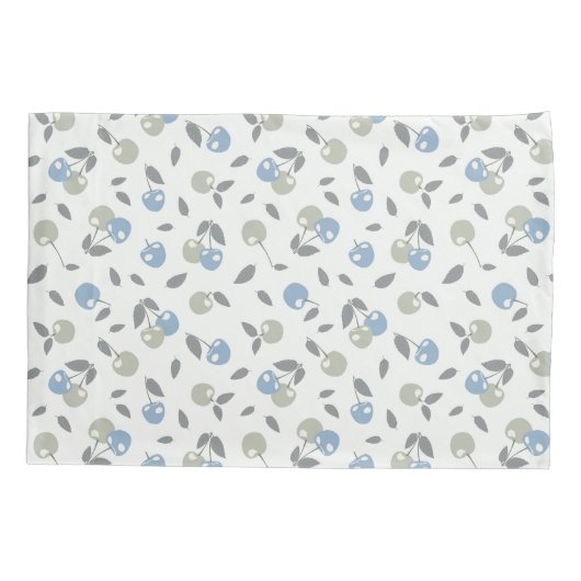 Boho Beach Kirschen - Salbei-blaues Fruchtmuster. Kissenbezug (Rückseite)