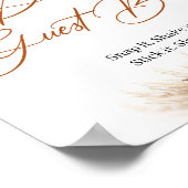 Boho Beach Kupfer Blumengrün Foto Gästebuch (Ecke)