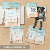 Boho Beach Mit Monogramm Wedding Umschlag Aufklebe Runder Aufkleber