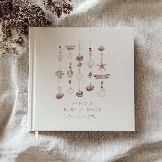 Boho Beach Muschel Babydusche Gästebuch